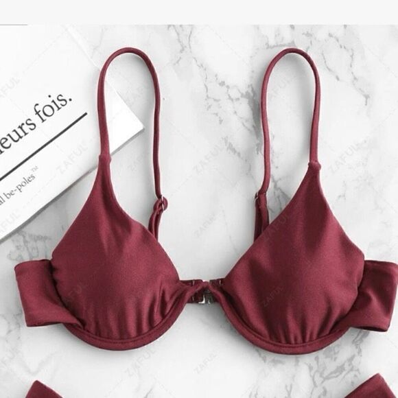 Zaful Other - NWT ZAFUL Maroon Bikini Top Size 6